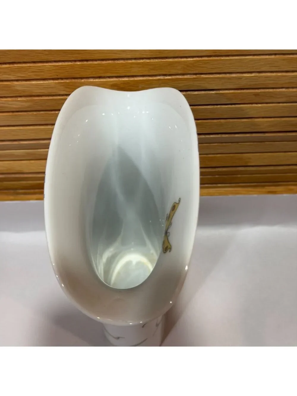 Vintage 70s Hutschenreuther Ole Winther Butterfly Cattail Porcelain Vase 7.25